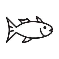 Fish Icon Isolated flat vector in outline