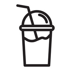 Milk shake icon Isolated flat vector in outline