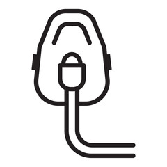 Oxygen Mask Icon Isolated flat vector in outline