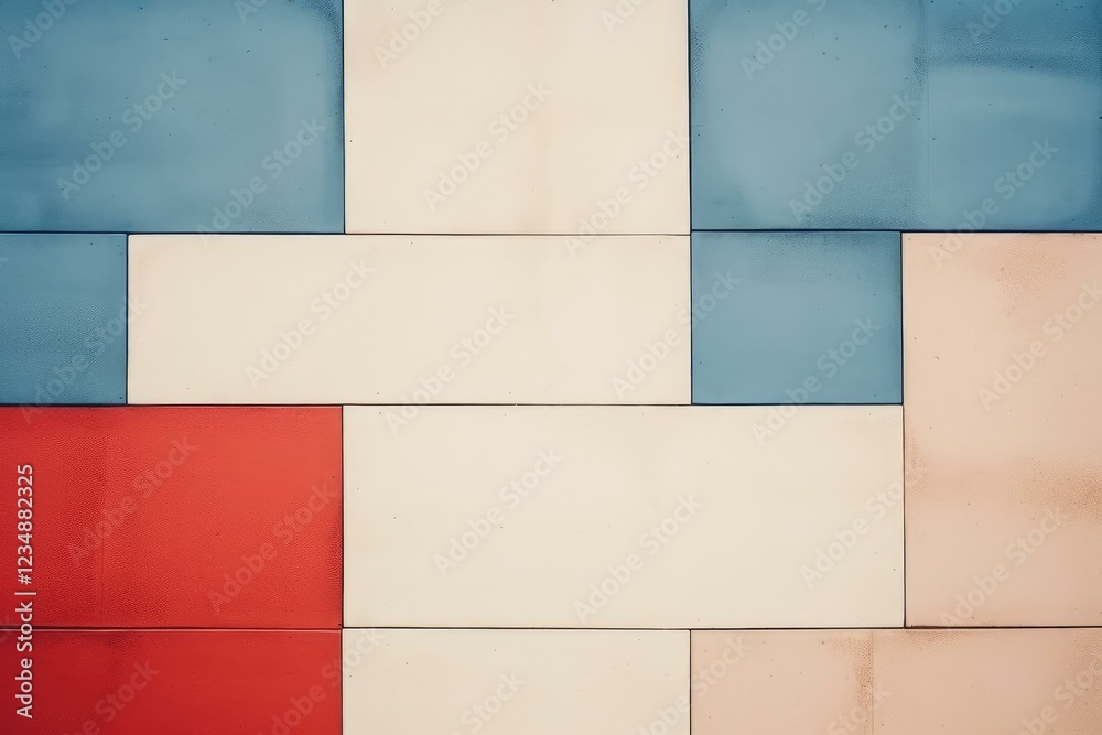 Poster modern abstract design created with colorful rectangular tiles forming a geometric pattern