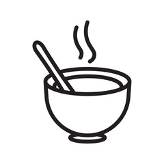 Soup Bowl Icon Isolated flat vector in outline