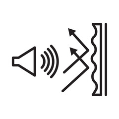 Soundproof icon Isolated flat vector in outline