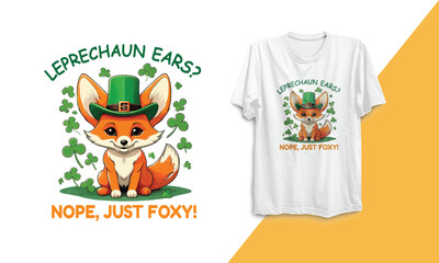 Leprechaun Ears? Nope, Just Foxy! – Playful Fennec Fox St. Patrick’s Day T-Shirt