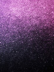Obraz premium A gradient of purple glitter sparkles on a dark background.