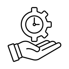 Time Management Icon Isolated flat vector in outline
