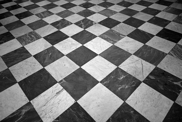 Abstract Background. Old Marble checkered floor