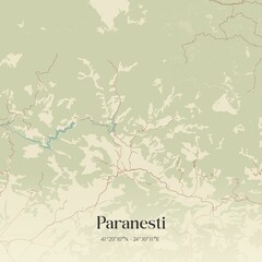 Fototapeta premium Vintage map of Paranesti, Greece.