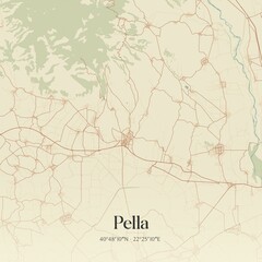 Obraz premium Vintage map of Pella, Greece.