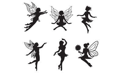 Each fairy has a distinct pose and design a flying fairy with outstretched