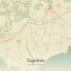 Obraz premium Vintage map of Topeiros, Greece.