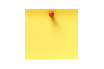 yellow note paper with push pin transparent png
