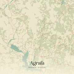 Fototapeta premium Vintage map of Agrafa, Greece.