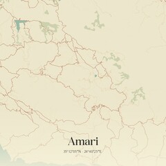 Vintage map of Amari, Greece.