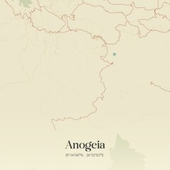 Obraz premium Vintage map of Anogeia, Greece.