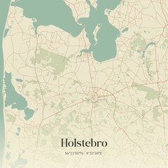 Fototapeta premium Vintage map of Holstebro, Denmark.