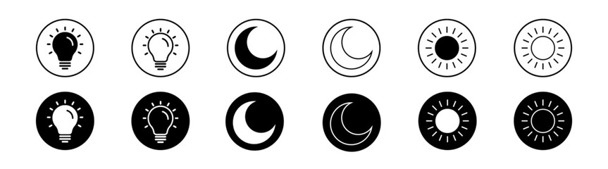 vector set of black and white fish