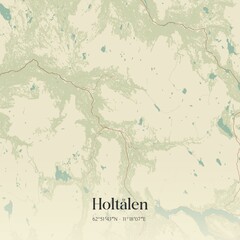 Vintage map of Holtalen, Norway.