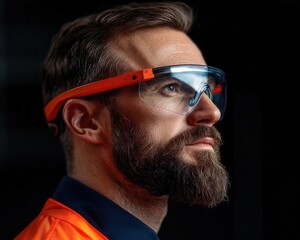 Obraz premium food safety packaging quality. Augmented reality glasses guiding workers through packaging quality assessment protocols in real time