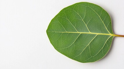 Fototapeta premium Vibrant Green Eucalyptus Leaf On White Background