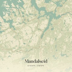 Obraz premium Vintage map of Mandalseid, Norway.