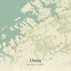 Obraz premium Vintage map of Osen, Norway.