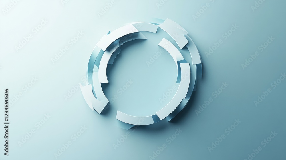 Poster Abstract representation of circular arrows conveying motion and continuity in a minimalist design. Generative AI