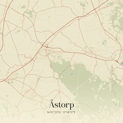 Vintage map of �storp, Sweden. 