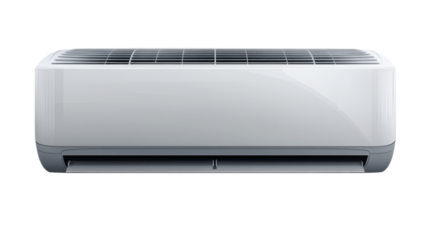 White air conditioner displaying 22 degrees celsius on transparent background