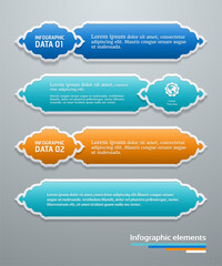Vibrant Blue and Orange Infographic Data Panels