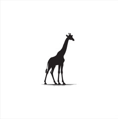 Black silhouette giraffe vector