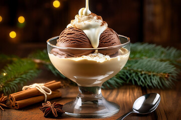 Schokoladeneis mit köstlichem Topping