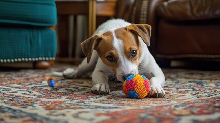 Jack Russell Playing with Squeaky Toy