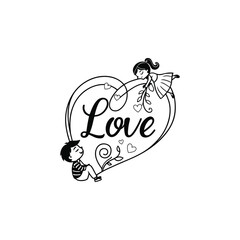 Obraz premium Hearts and design elements for Valentine's Day.
