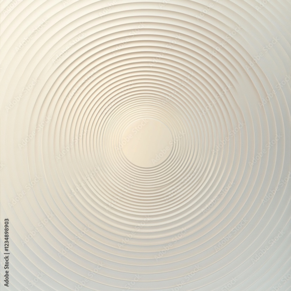 Poster circular patterns create a mesmerizing design in a modern architectural space during daylight hours.
