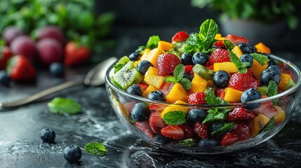 Vibrant Fruit Salad Composition for Food Bloggers Fresh Fruit Mixology Recipe Ideas  Styling Tips