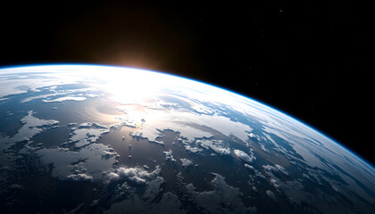 Obraz premium Earth from outer space, with white tones