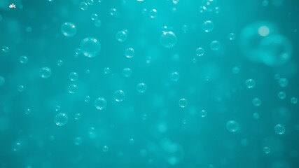 Teal Underwater Bubbles Dreamy Wallpaper - Abstract Aquatic Scene