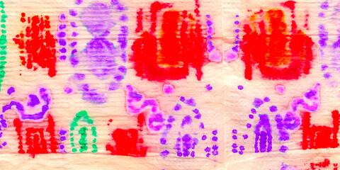 Ikat Design. Rainbow Geometric Print.