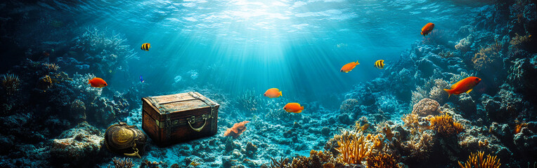 coral reef with beautiful fish