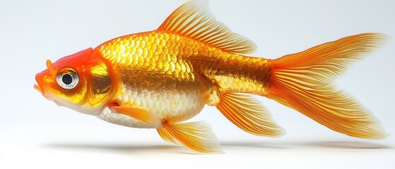 Fototapeta premium Colorful Goldfish Portrait for Aquarium Decorations or Pet Lovers Gift Ideas HighQuality Fish Image Stock Photo