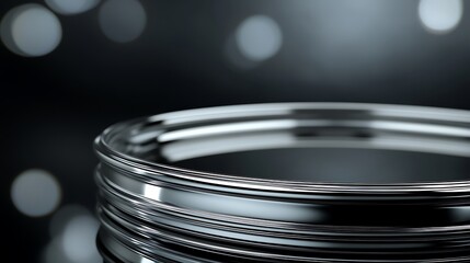 Closeup of a Polished Silver Ring Design