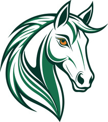  Elegant Horse Head Line Art Design.