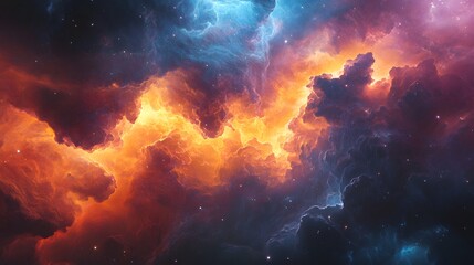 Fototapeta premium Cosmic Inferno - Fiery, Dramatic, Celestial Landscape
