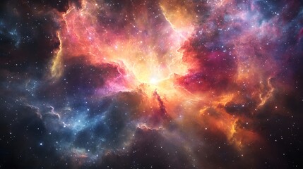 Fototapeta premium Cosmic Inferno - Fiery, Dramatic, Celestial Landscape