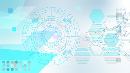 Vector illustration Abstract technology circuit board. Communication concept Scientific and technological concept with the use of technical elements formed in the shape of a circle.