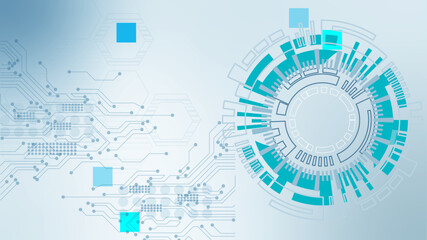 Abstract background. Vector Vector illustration concept Scientific and technological Scientific and technological concept with the use of technical elements formed in the shape of a circle