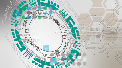 Obraz premium Abstract vector background on a technological theme Vector illustration concept Scientific and technological Scientific and technological concept