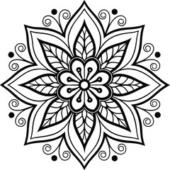 Mandala Design art work silhouette vector illustration