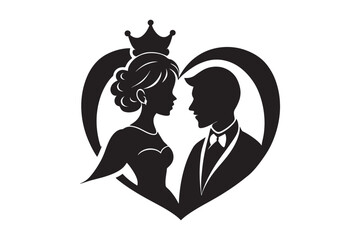 Valentine day romantic love couple silhouette retro vintage romantic