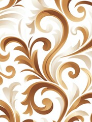 Elegant swirling floral pattern in warm tones, suitable for wallpaper or textile design